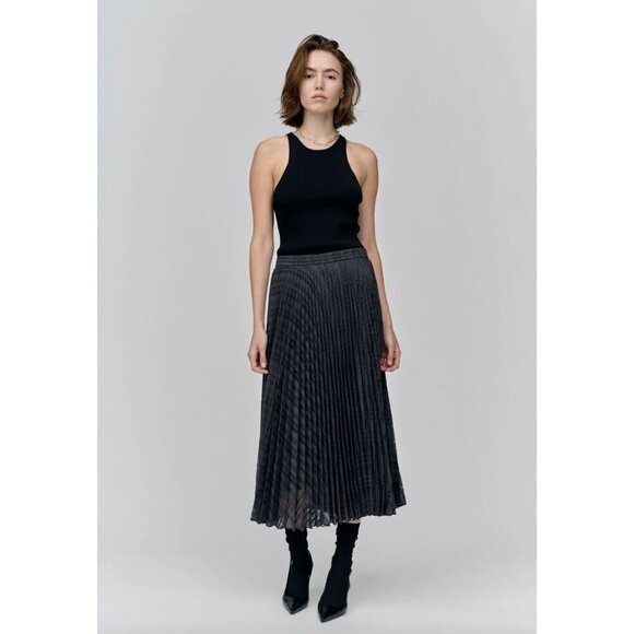 Birgitte Herskind Nessa Woven Midi Skirt Black Womens Size 36 Small - Picture 1 of 13